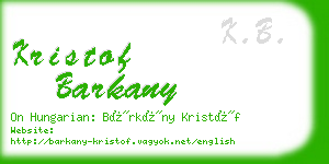 kristof barkany business card